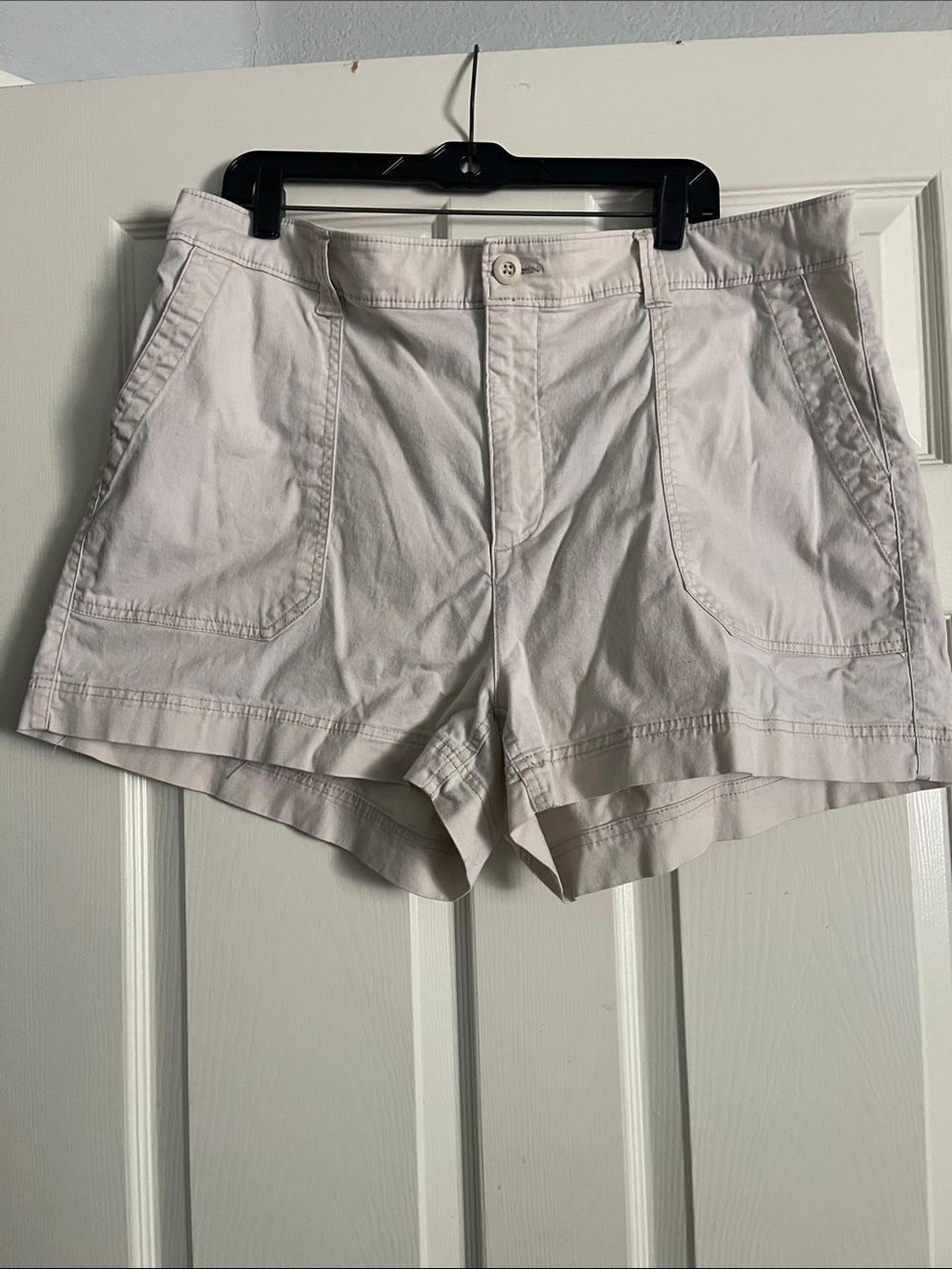 Old Navy Light Beige High-Waist Cotton Shorts